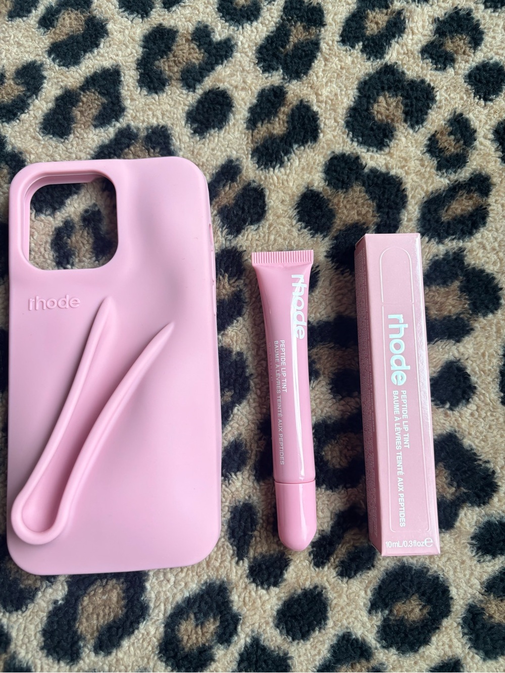 RHODE Pink Lip Tint with Matching Pink Silicone Phone Case